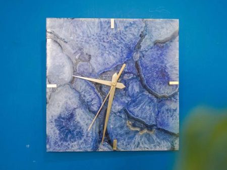 Exquisite Handcrafted Agate Square Wall Clock | 10 x 10 inches For Cheap