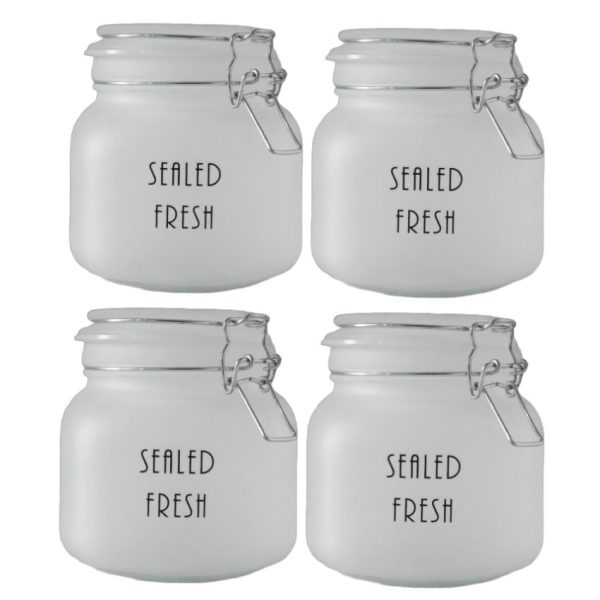 Stylish Frosted Clear Glass Jar With Lid | 5 x 5 x 5 inches | 750ml Supply