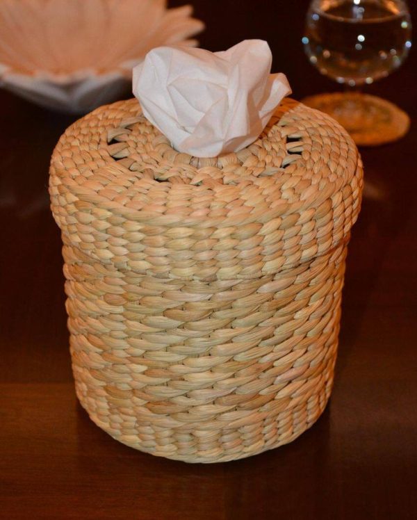 Rustic Beige Kauna Round Tissue Box | 5 x 5 inches Cheap