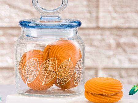 Leaves Spice Pickle Cookies Storage Glass Jar | 4 x 6 inches | 575ml Online Hot Sale