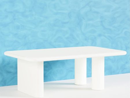 Sleek White Santorini Coffee Table | 51 x 32 x 17 inches For Sale