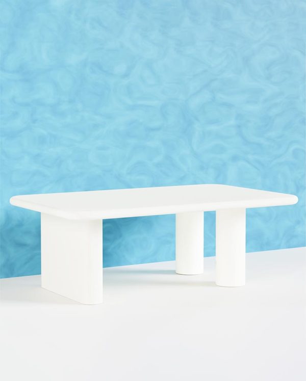 Sleek White Santorini Coffee Table | 51 x 32 x 17 inches For Sale