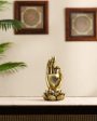 Golden Resin Buddha Lotus Palm Showpiece | 4 x 4 x 8 inches Online