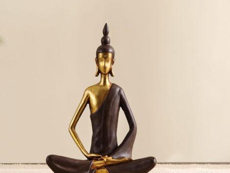 Golden Brown Meditating Buddha Showpiece | 3 x 6 x 7 inches Online now