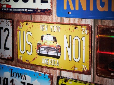 Taxi Us No1 Number Plates Wall Sign | 6 x 1 x 12 inches Sale