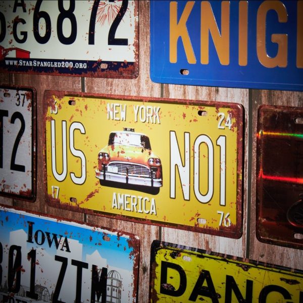 Taxi Us No1 Number Plates Wall Sign | 6 x 1 x 12 inches Sale