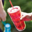 Zoku Red Plastic Travel Tumbler with Straw | 4 x 9 inches For Cheap