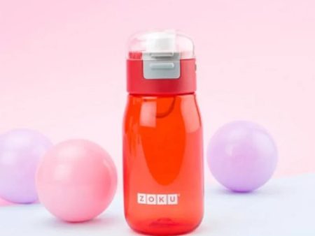 Zoku Kids Flip Gulp Bottle with Carrying Cord | Red Color | 3 x 7 inches Online Sale