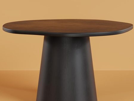 Unique Black Crater Round Dining Table | 53 x 51 x 30 inches Discount