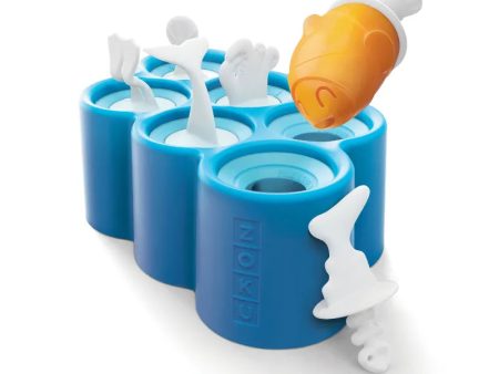 Zoku Fish Blue Ice Pop Maker with 6 Popsicle Molds | 9 x 6 x 3 inches Online now