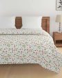 Modern Veda Floral Cotton Double Bed Size Quilt | 100 x 90 inches Sale