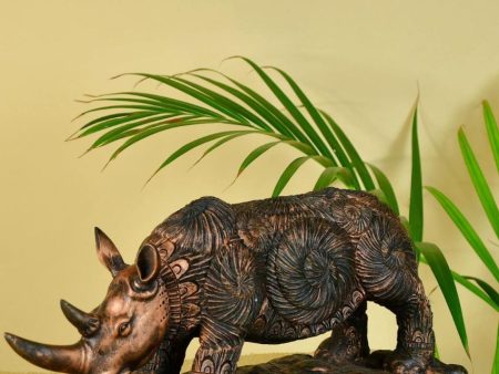 Rugged Resin Rhino Showpiece | 15 x 6 x 7 inches Fashion