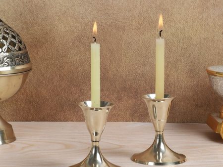 Innovative Brass Shade Candle Stand | Set of 2 | 2 x 4 inches Supply