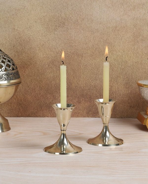 Innovative Brass Shade Candle Stand | Set of 2 | 2 x 4 inches Supply