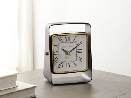 Vista Sleek Aluminium Black Table Clock | 5 x 3 x 7 inches For Cheap