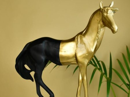 Elegant White Gold Stallion Showpiece | 15 x 4 x 15 inches Sale