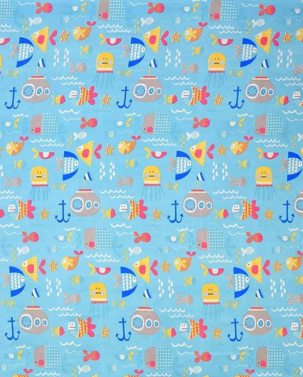 Blue Water Animal Printed Kids Comfy Quilts Cover With Zipper Online now