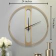 Gold Central Round Wall Clock | 24 x 3 x 24  inches For Discount