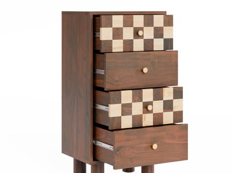 Classic Brown Chess Four Drawer Dresser | 21 x 15 x 41 inches on Sale