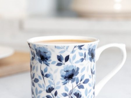 KitchenCraft Fluted Mug Blue Rose | 3 x 5 x 3 inches Cheap