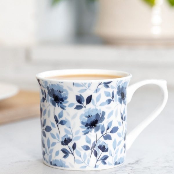 KitchenCraft Fluted Mug Blue Rose | 3 x 5 x 3 inches Cheap