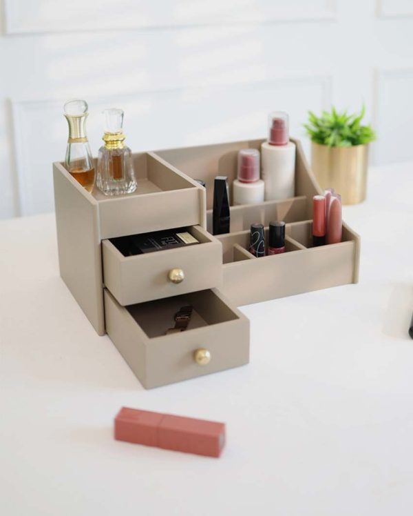 Wooden Makeup and Desk Organizer | 13 x 7 x 6 inches Online Hot Sale