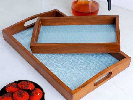 Handcrafted Beauty Wooden Serving Trays | Set of 2 Hot on Sale