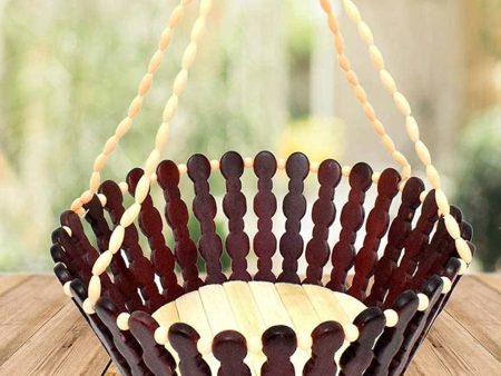 Handy Wooden Fruit Baskets With Beaded Handle | 10 x 4 inches Discount