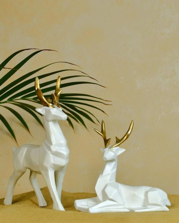 Glamorous Resin Diamond Deer Showpiece | 6 x 2 x 6 inches on Sale