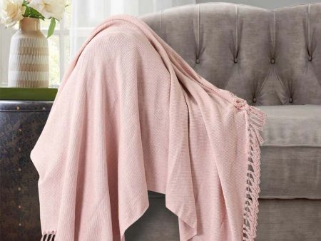 Solid Cotton Throw Soft Pink | 51 x 31 inches Supply