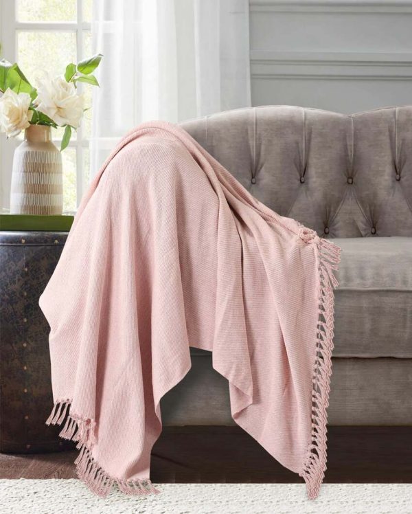 Solid Cotton Throw Soft Pink | 51 x 31 inches Supply