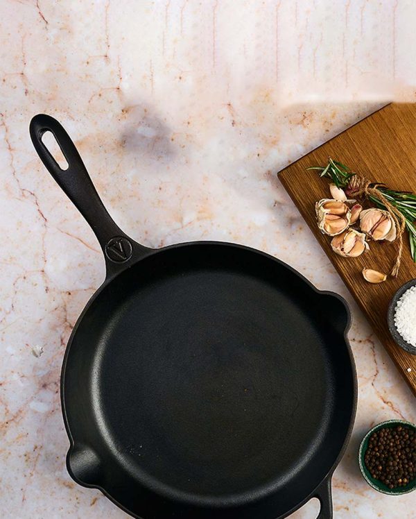 Large Cast Iron Frying Pan Non-GMO Flaxseed Oil | Safe For All Cooktops | 20 x 13 inches Online Sale