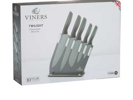 Twilight Stainless Steel Knife Block Set with Gift Box | Pack of 6 For Discount