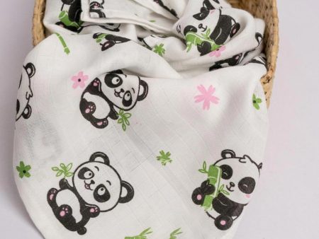 Adorable Muslin Panda Baby Swaddle | 39 x 39 inches Cheap