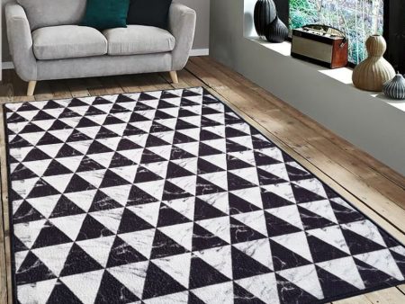 Marble Triangles Design Anti-Slip Nylon Area Rug | 3 x 5 ft Supply