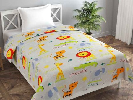 Green & Brown Cute Forest Printed Kids Comfy Quilts Cover With Zipper Online now