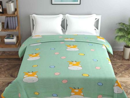 Green Moke Printed Kids Comfy Quilts Cover With Zipper Sale