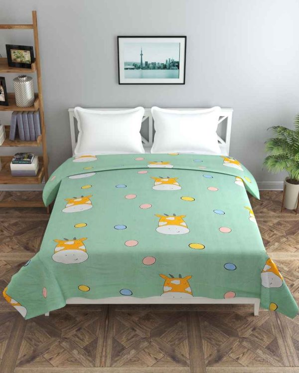 Green Moke Printed Kids Comfy Quilts Cover With Zipper Sale