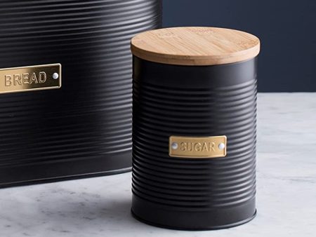 Typhoon Otto Sugar Storage Black Canister with LID | 1 Ltr Online now