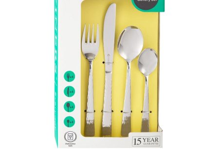 Everyday Glisten Silver Stainless Steel Cutlery | 16 Pieces Online Sale