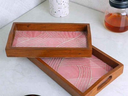 Unique Handcrafted Wooden Serving Trays | Set of 2 For Sale