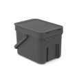 Brabantia Sort & Go Grey Plastic Waste Bin | 6 Liter | 10 x 8 x 7 inches Discount