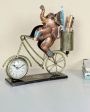 Cyclic Elephant Clock with Pen Holder | 11 x 3 inches For Sale