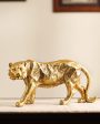 Elegant Resin Gold Tiger Figurine | 5 x 12 x 5 inches For Discount