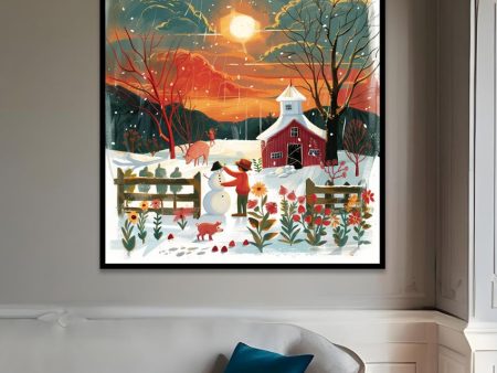 Holiday Spirit Christmas Canvas Wall Painting Cheap