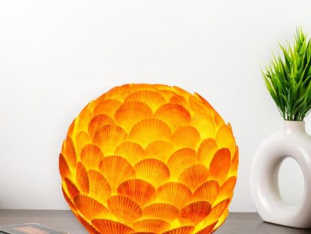 Elegant Round Light Chippy Orange Table Lamp | 8 x 9 inches For Discount