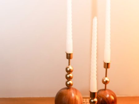 Wood & Metal Harmony Candle Holders | Set of 3 Online Sale