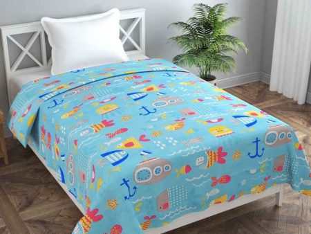 Blue Water Animal Printed Kids Comfy Quilts Cover With Zipper Online now