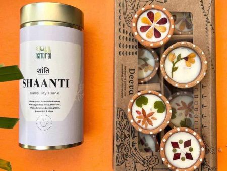 Festive Diwali Gift Hamper I Tea I Soy Wax Diya | Pack of 9 Online now