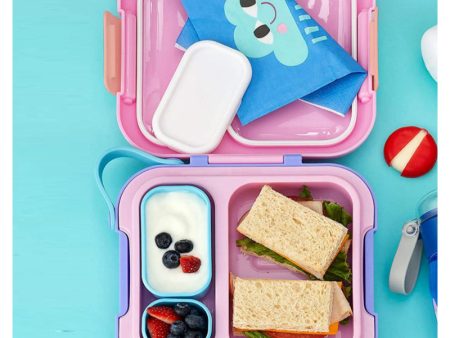 Zoku Neat Bento Jr. Kids Lunch Box with Attached Tray and 2 Containers | 9 x 2 x 8 inches For Sale